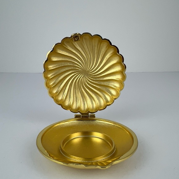 PARTYLITE Compact Travel Gold Clam Shell Votive Tealight Candle Holder - Picture 2 of 9